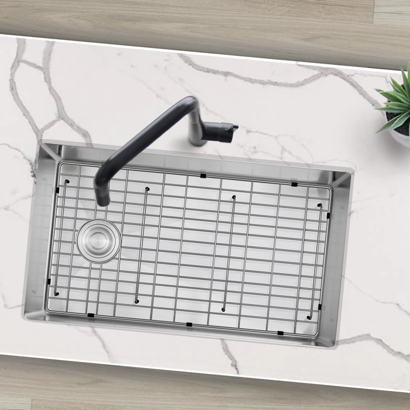 AZUNI 28 inch Undermount Reversible Single Bowl Kitchen Sink with